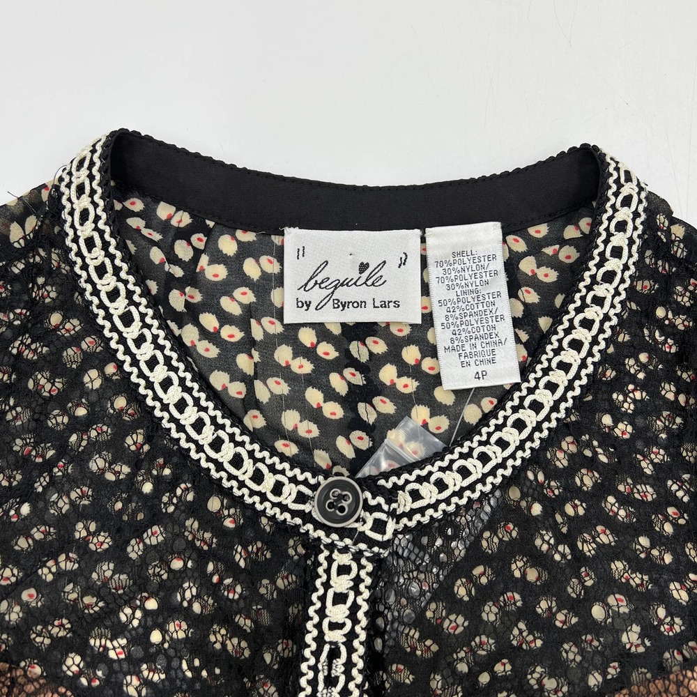 Anthropologie Beguile by Byron Lars Allusione Dress Black Lace Insert Sheath 4P - Picture 3 of 13